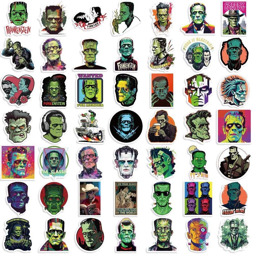 52 Pcs Frankenstein's Monster Graffiti Decals-Waterproof DIY Decor for Stationery Luggage Notebook Backpack