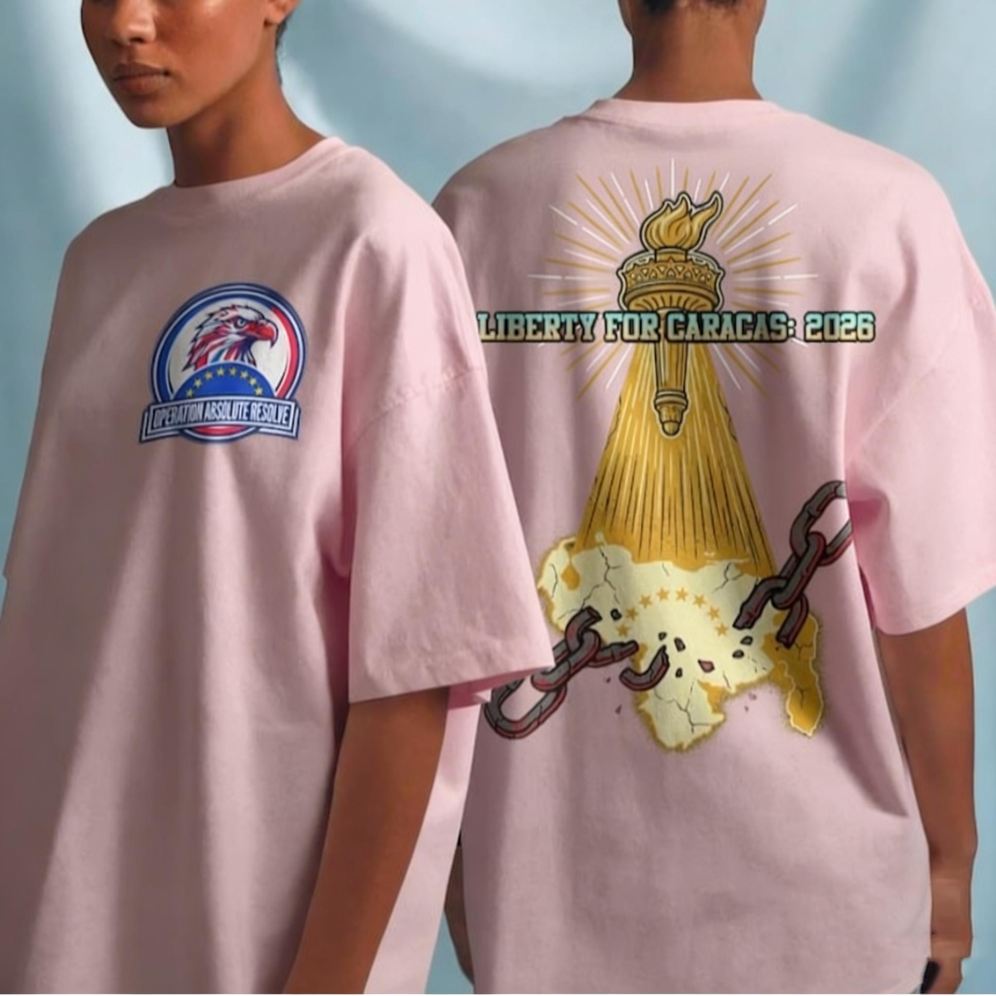 Liberty for Caracas 2026 Shirt Freedom Broken Chains Graphic Tee Torch of Hope Venezuelan Democracy Gift Unisexs Graphic Tshirts S