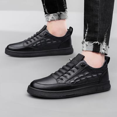 Fashion Genuine Leather Men's Board Shoes Comfortable Classic High-quality Styles Daily Business Party Office Black Adult Shoes H