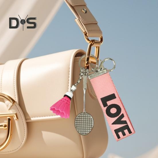 Mini Badminton Keychain Badminton Racket Backpack Accessory Sports Keyring Gifts for Badminton Lover Players