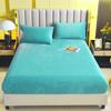 Solid Colour Soft Warm Thick Velvet Fitted Fitted Sheet Non Slip Mattress Cover Adjustable Protector Soft Bed Sheet with Elastic