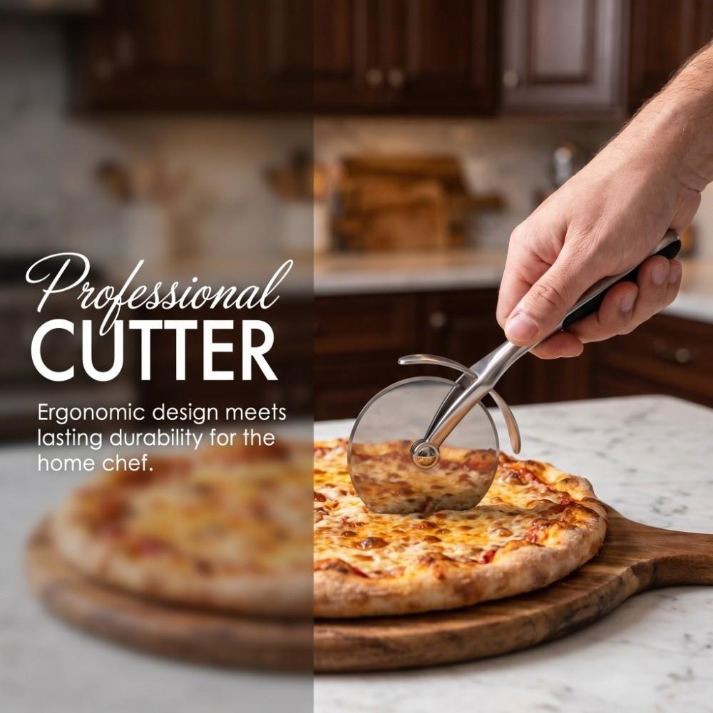 Smooth Rotating Professional Pizza Cutter Precision Edge Pastry Pizza Cutter  Bakery Catering