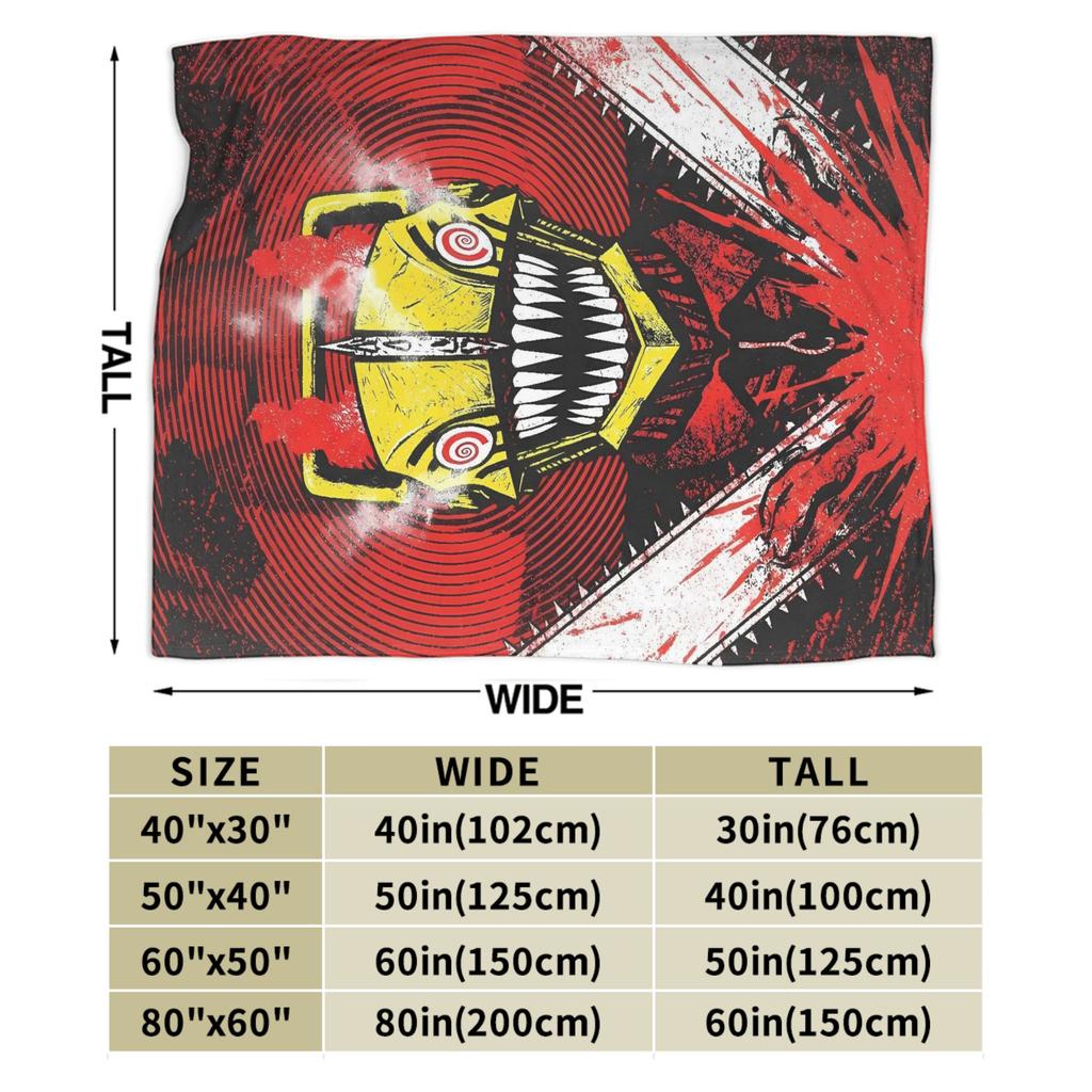 Denji brutal anime Blanket Chainsaws Mans Travel Flannel Throw Blanket For Outdoor Soft Quality Bedspread Birthday Present