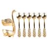 Coffee Spoon Holder Elegant Swan Shaped Alloy Mirror Polish Rich Details Coffee Stirrers Holder for Party Cafe Office