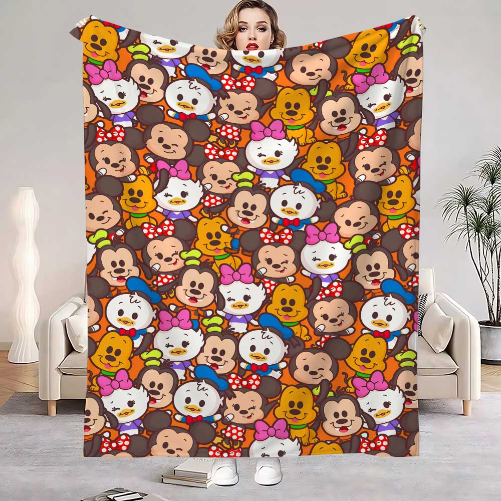 

Kawaii Cartoon Shaggy Throw Blanket for Sofa Bedspread on the Bed Home Bedroom Decoration Warm Winter Blankets Decorative Knee 30x40in