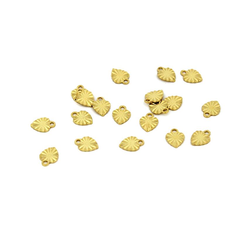 50-30Pcs Stainless Steel Tree Leaf Charms Leaves/Love Heart/Shell Pendant for Earrings Bracelet DIY Jewelry Making Accessories