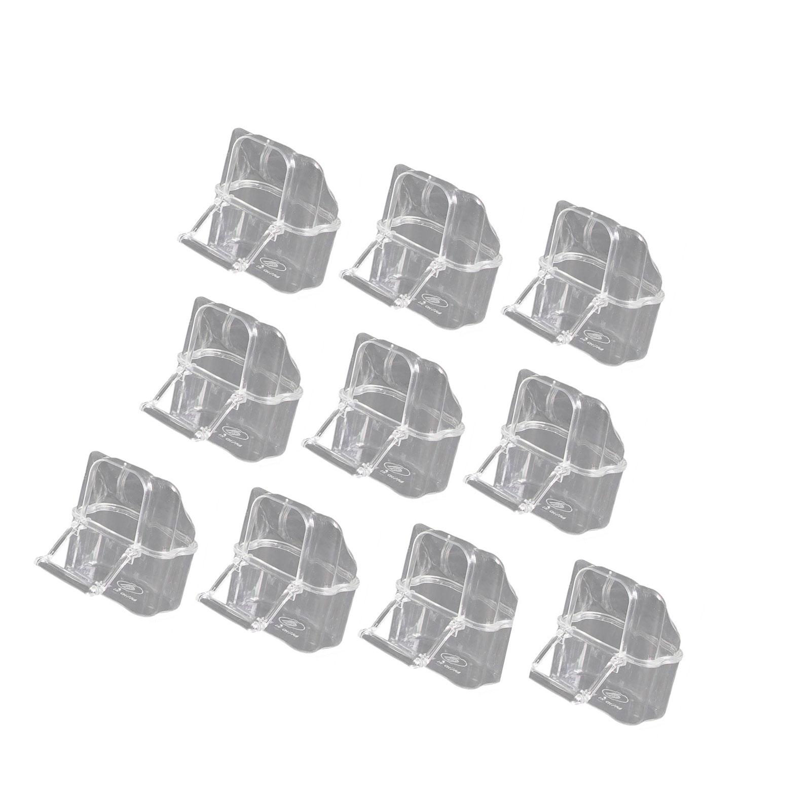 

10 штук Подвесная кормушка для птичьей клетки из прозрачного пластика с удобным подвесным крючком для легкой установки, диспенсер для корма