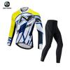 XINTOWN Mens Cycling Long Jersey Set Blue Emperor Road Bike Racing Suit Breathable