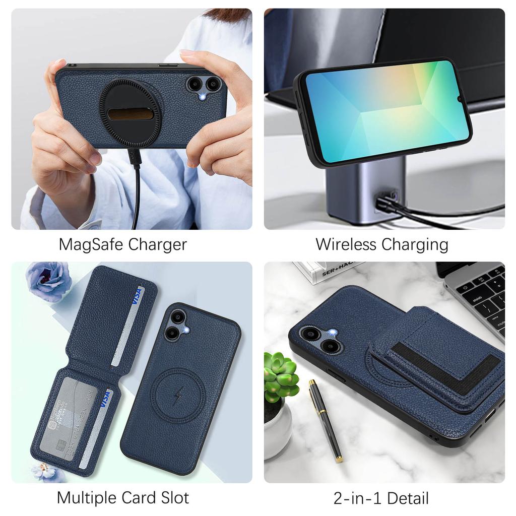 Magsafe 2-in-1 abnehmbare Nothing CMF Phone 1 Brieftaschenhülle mit Kartenhalter, magnetischer Ständer, PU-Leder-Klapphülle für Nothing CMF Phone1/Phone 2A