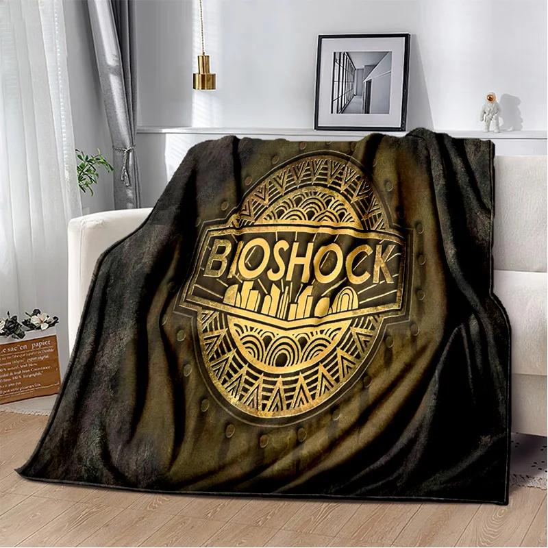 D Retro BioShock Game Blanket Soft Throw for Home Bedroom Sofa Travel Office Kids Cozy Rest Cover