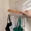 Ramínko se závěsem, háček z masivního dřeva, ramínko, vlnité ramínko, multifunkční ramínko na oblečení do ložnice, úložný prostor na spodní prádlo