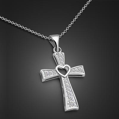 Heart Pendant Necklace Women'S Electroplated Platinum Jewelry