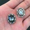 Engood 50Pcs Retro Drop Oval Rhinestone Buckles Sewing Trim & Embellishments Craft Button Wedding DIY Hair Accessories