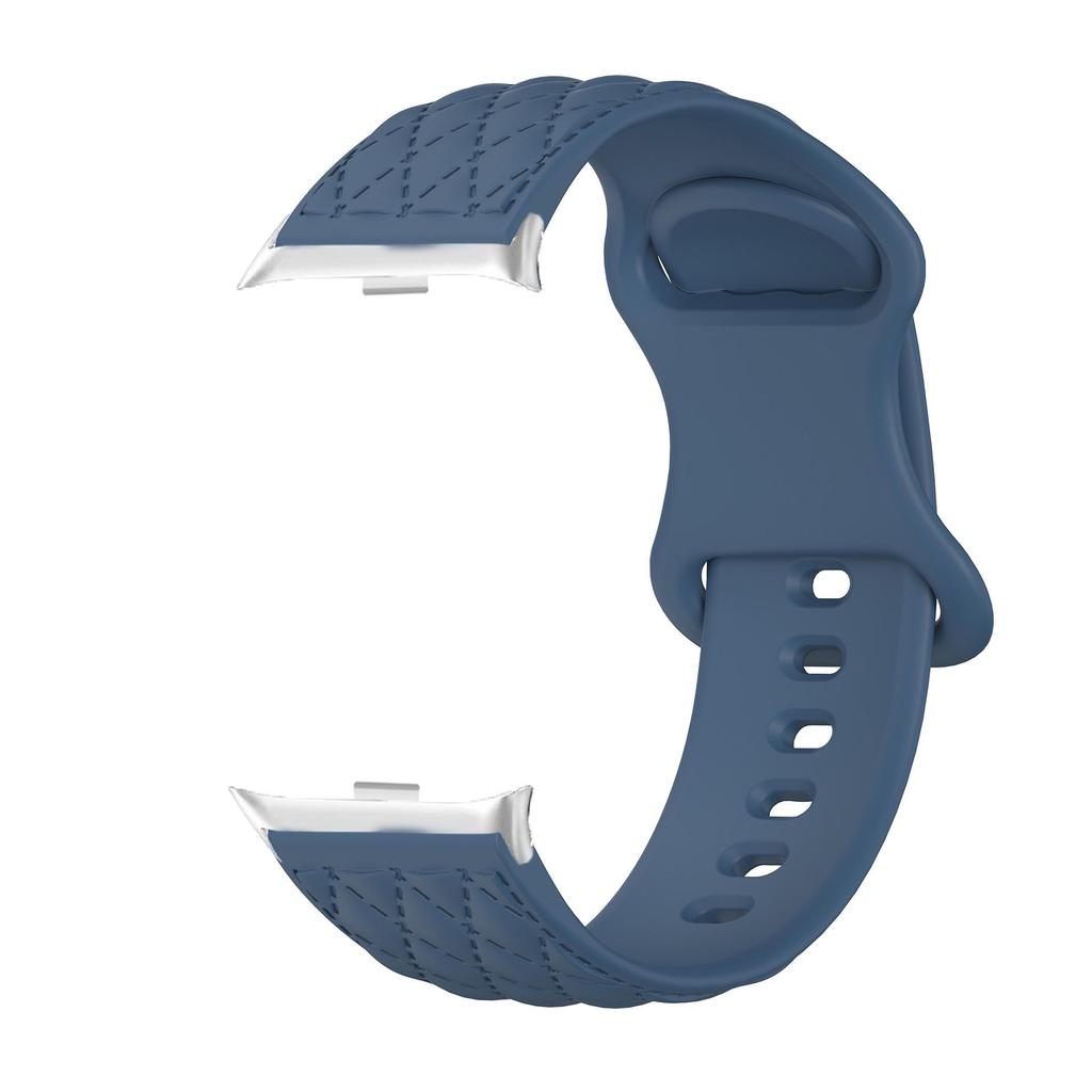Compatible with Redmi Watch 4/5: Rhombus Pattern Silicone Strap with Metal Butterfly Buckle (20mm)