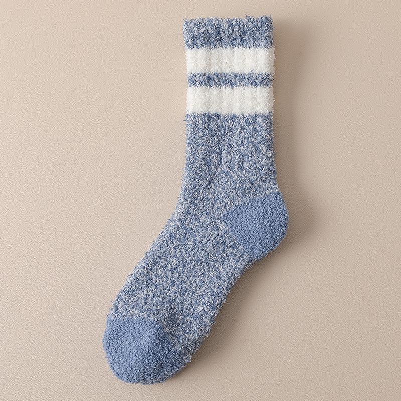 

Мужские черные гольфы до середины икры из утолщенного кораллового флиса - Уютные домашние напольные носки для осени/зимы One Size