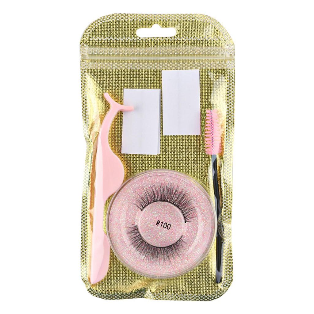 1 Conjunto Cílios Postiços Naturais Wispy Feitos à Mão 3D Mink Autoadesivos Cola Maquiagem Cílios Sem Cola E4M9