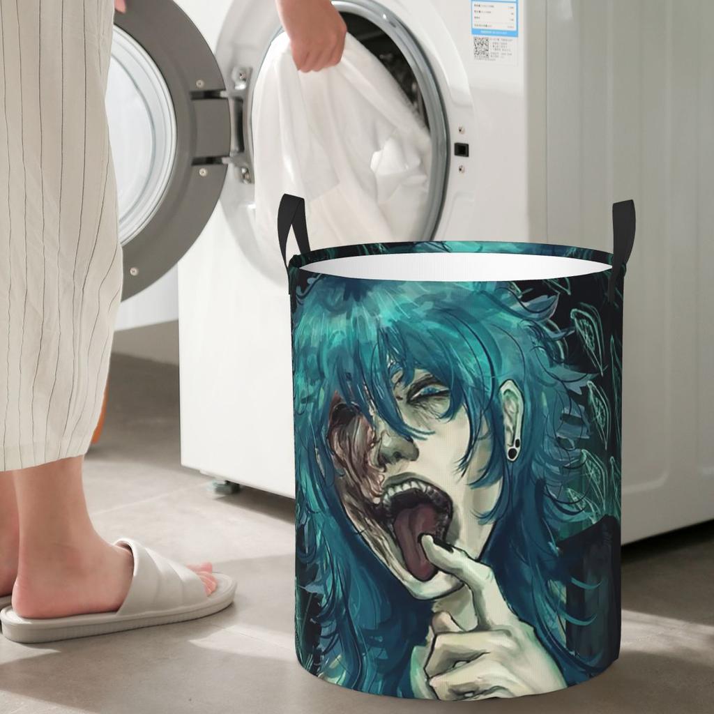 Sally Face Game Anime SF Horror Sal Fisher Foldable Laundry Baskets Dirty Clothes Toys Storage Basket Large Waterproof Bag