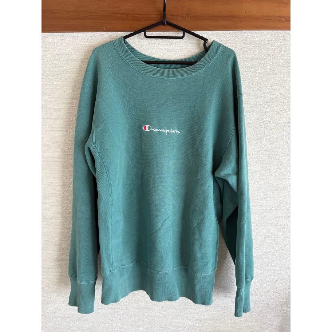 Used Champion Reverse Weave Sweat XL Green One Point Logo