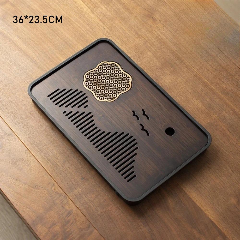 Bamboo Tea Tray Table Box with Water Storage Portable Detachable Kung Fu Bamboo Tea Tray Easy To Clean Household Storage Tray