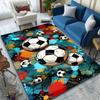 1PC Football Art On Colorful Background Print Carpet Rug for Living Room Bedroom Sofa Doormat Home Decor Non-slip Floor Mat