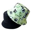 Double Sided Panda Bucket Hat for Men Women Outdoor Sun Protection Fisherman Cap Trendy