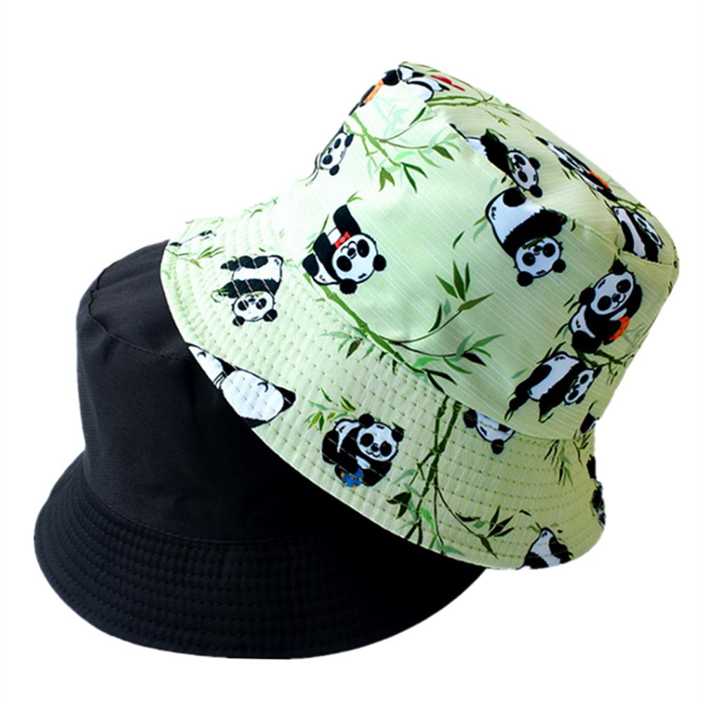 Double Sided Panda Bucket Hat for Men Women Outdoor Sun Protection Fisherman Cap Trendy