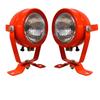 Small Orange Work Lamp Assembly with 12V Bulbs | Suitable for Massey Ferguson Tractor, Other Tractors, Combine, Earthmovers & Heavy Equipment Pack 2