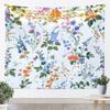 Floral Wall Hanging Bohemian Vintage Lace Damask Art Tapestry Beige Blue Flowers Orange Plaid Microfiber Polyester Tapestries