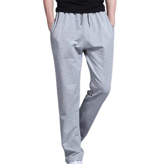 Fashion Men's Pants Solid Loose Drawstring  Color Sports Trousers Straight Casual