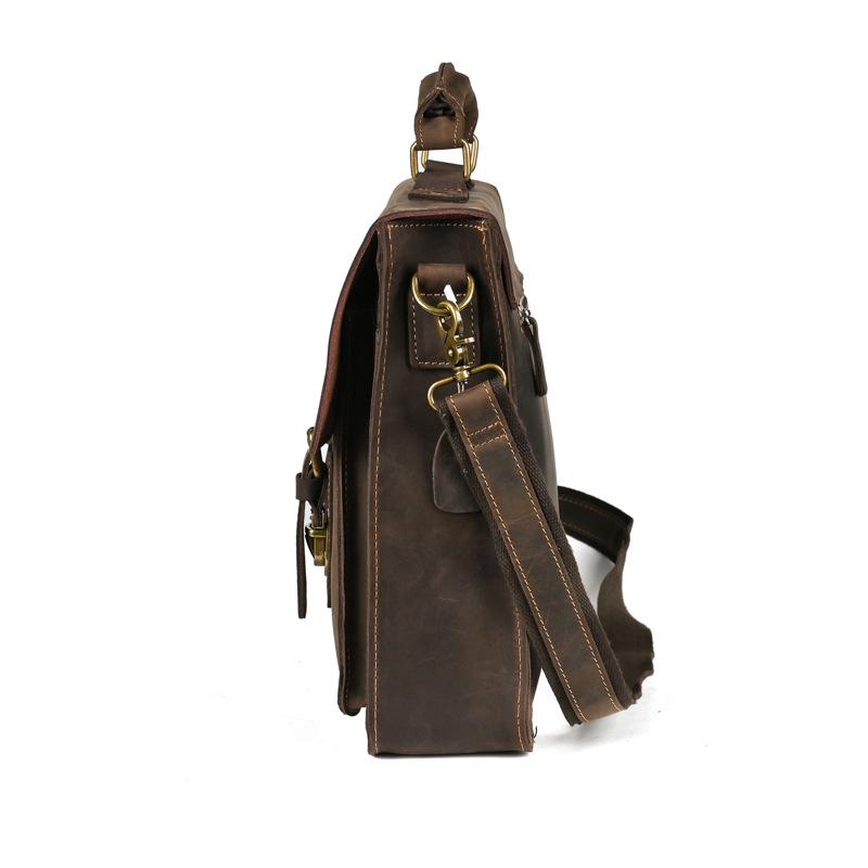 Vintage Pánská taška přes rameno crossbody na notebook z koňské kůže