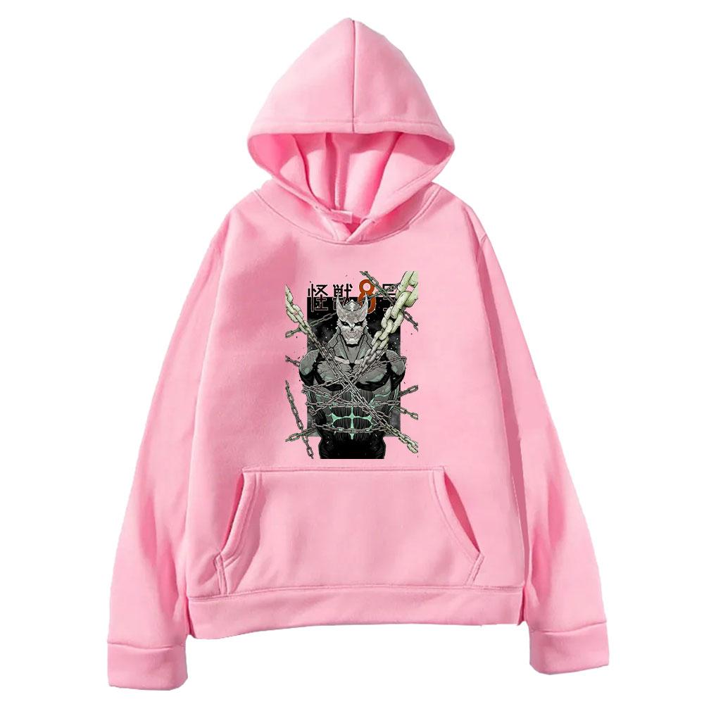 

Кайдзю Нет. 8 Аниме Толстовка Мужчины Женщины Эстетические Модные Толстовки Повседневная Свободная Уличная Одежда Harajuku Пуловер Унисекс Одежда Топы 4XL розовый