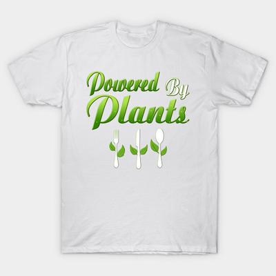T Shirt Women Vegan Powered By Plants Premium T Shirt Harajuku Print Kawaii Tshirt Summer Short Sleeve Female T-Shirt Top Tee