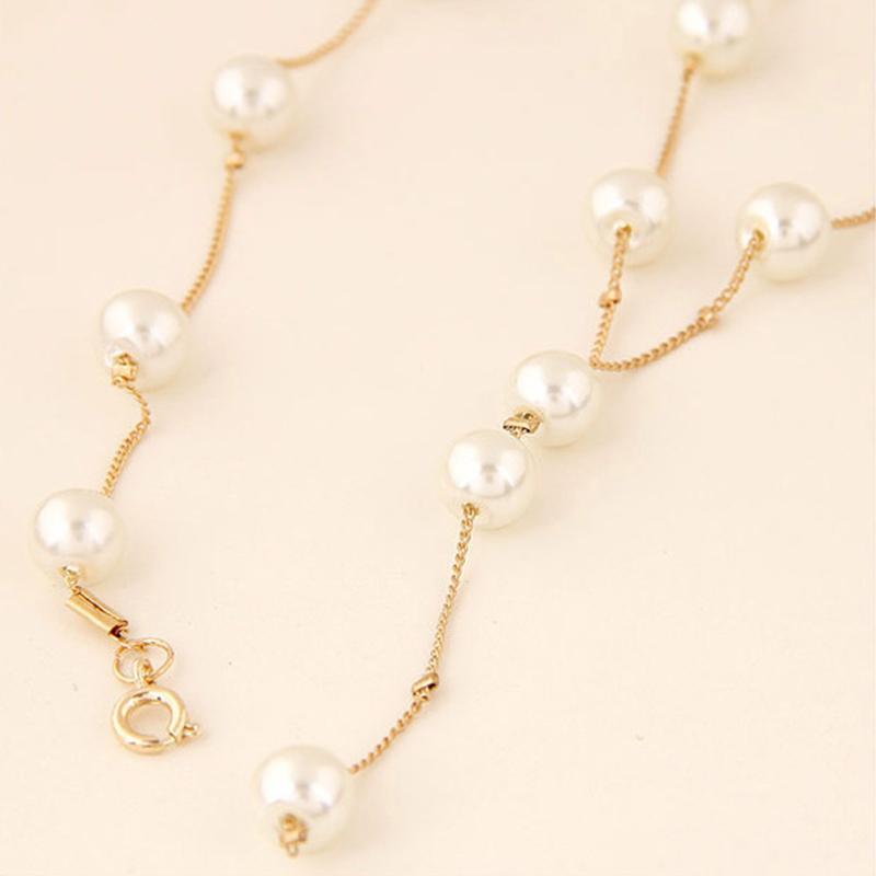 Imitation Pearls Necklace + Bracelet + Earrings Jewelry Kit