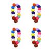 4pcs Festival Plush Pet Collars with Pompoms Bells Charm Colorful Furry Birthday Collar for Cats and Dogs