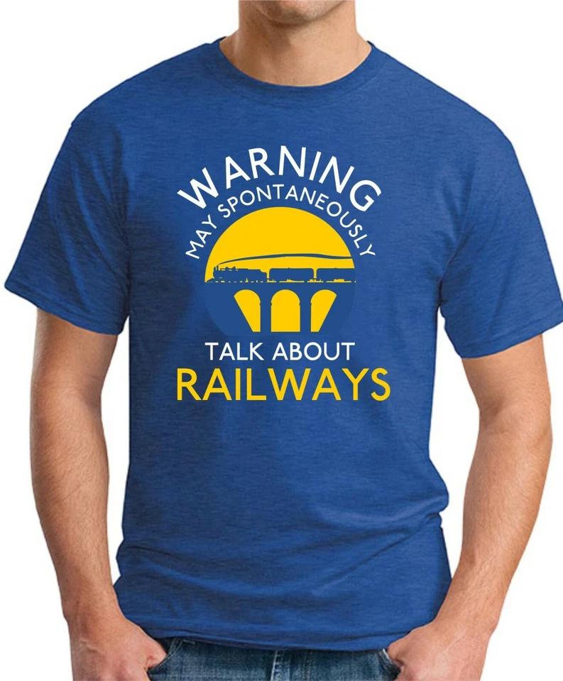 MAY SPONTANEOUSLY TALK ABOUT RAILWAYS T-SHIRT Trains Tube Stations Hornby Gift 1 L