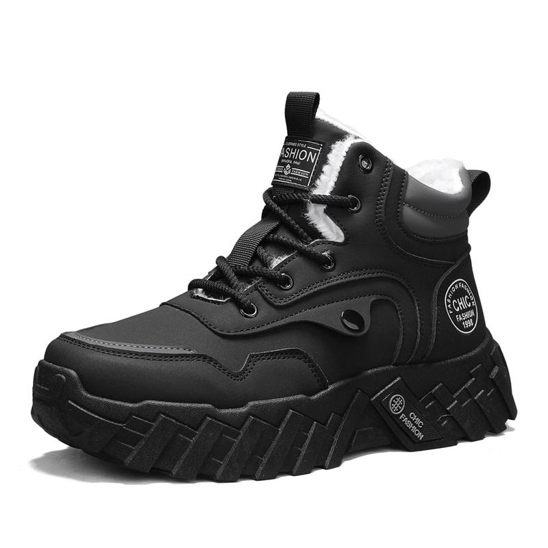

Men s snow boots warm winter plus velvet casual boots high-top soft-sole non-slip cotton boots fashion Joker outdoor work boots 40