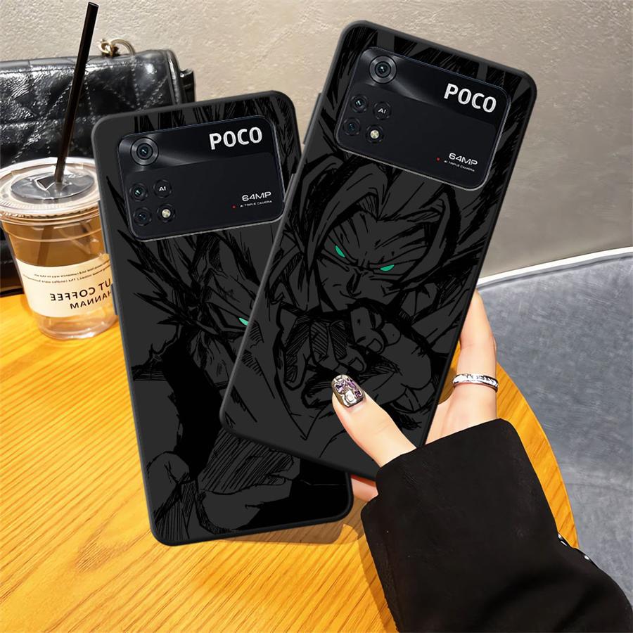 Dragon Ball Vegeta Son Goku Arte Negro Funda Suave para Teléfono para Xiaomi Poco C50 F3 M5 C75 F1 C71 X3 X4 X5 X7 Pro M3 M4 M7 Pro
