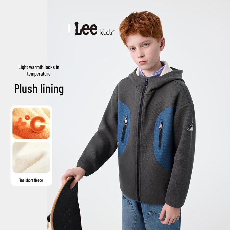 Lee Kids Plush Lined Colorblock Hooded Jacket 160