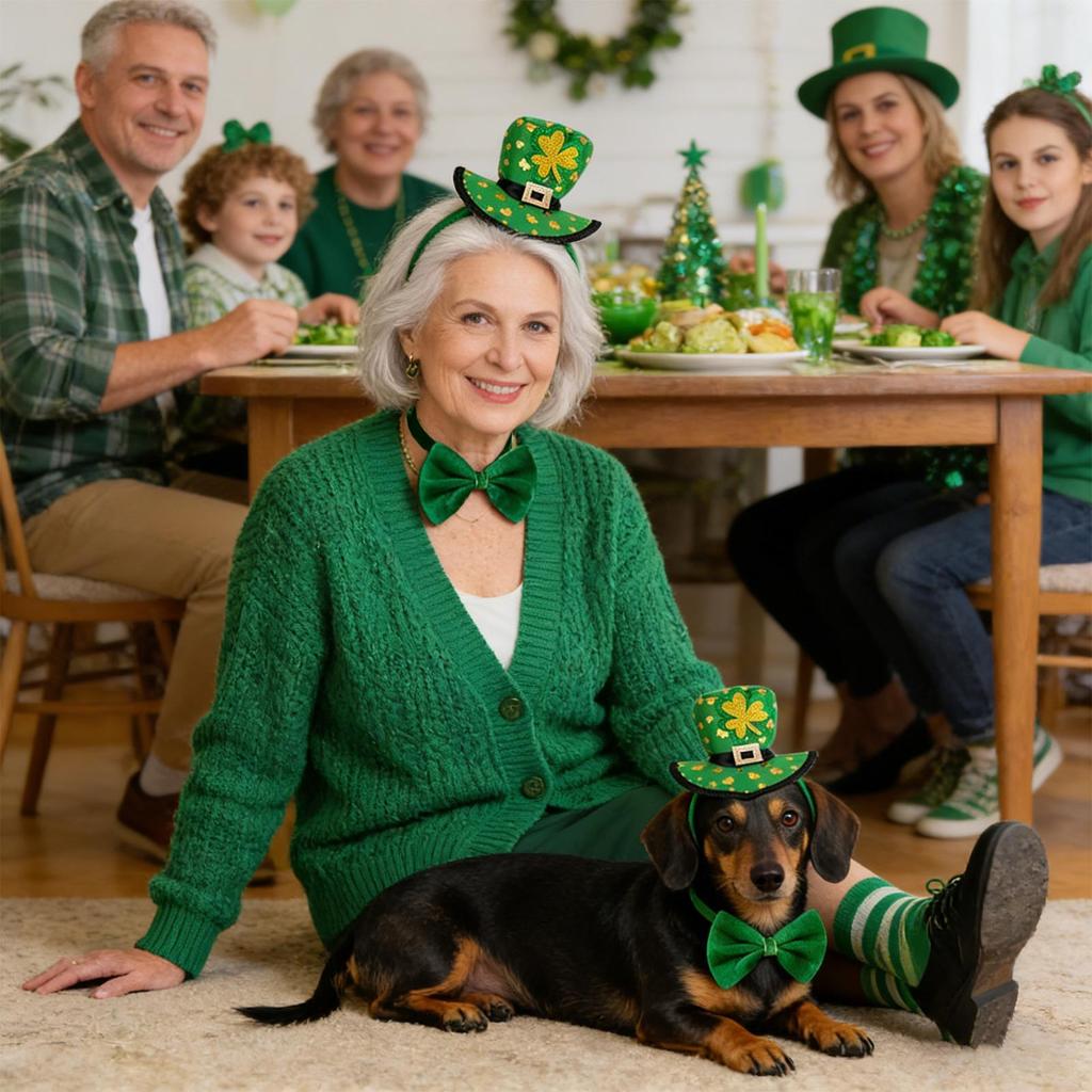 St Patrick Day Dog Bow Tie Dog Bow Tie Green Style Pet Samll Dog Bowtie Dog Cat Bowties Small Dog Grooming Accessories
