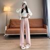Autumn 2026 Women's High Waist Slim Fit Wide Leg Casual Pants - Floor Length