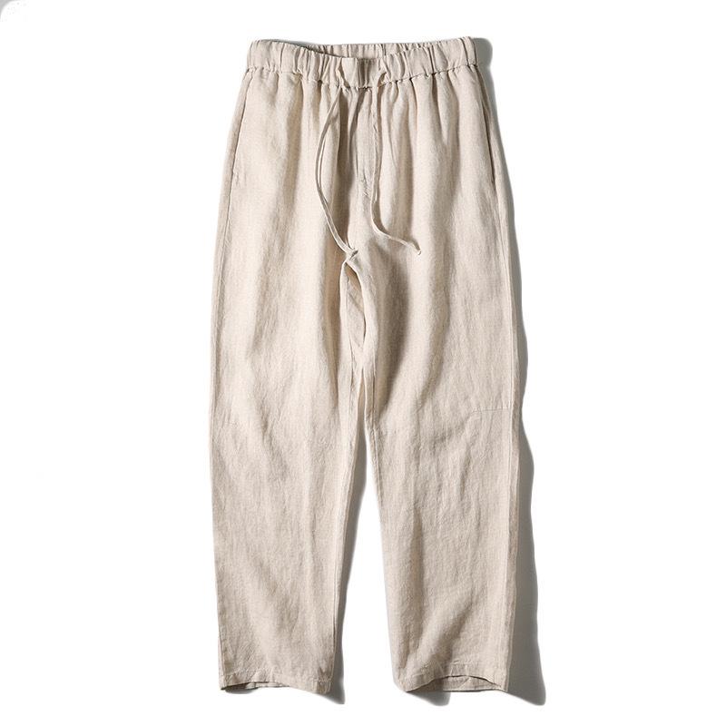 Premium Linen Japanese Loose Straight Casual Cropped Pants - Breathable, Comfortable, and Versatile.