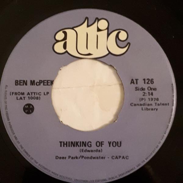 

7inch Record BEN MCPEEK Thinking Of You AT126 Attic 1976 Canada Jazz Used