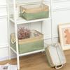 (Foldable for shipping) Simple lidless foldable storage basket, cotton and linen storage box, canvas clothes organizer,