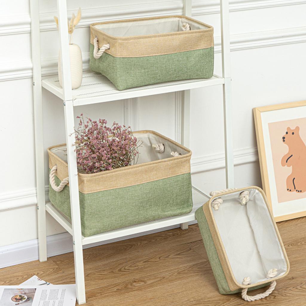 (Foldable for shipping) Simple lidless foldable storage basket, cotton and linen storage box, canvas clothes organizer,