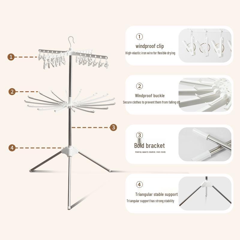 Rotatable Baby Clothes & Diaper Drying Rack - Multi-Size Newborn Towel Rack