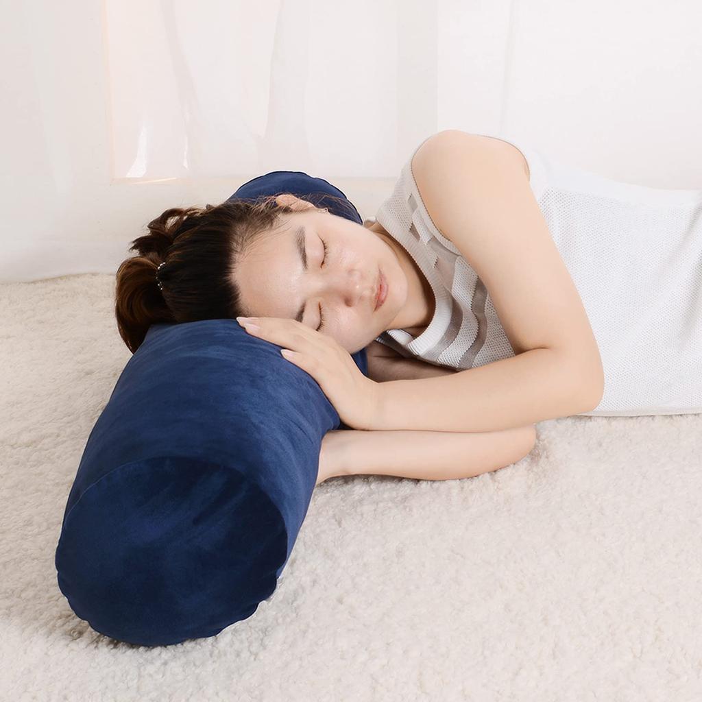 Baibu Home Silikon Baumwolle Körperkissen, Marineblau, Weich und Flauschig, Bequemes Kissen, Zylinderform, Niedlich, Ca.. 80 cm