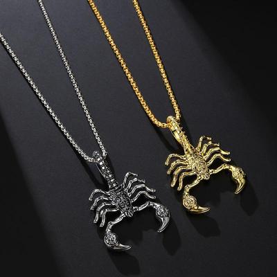 Trendy Scorpio Stainless Steel Hip-Hop Pendant Necklace