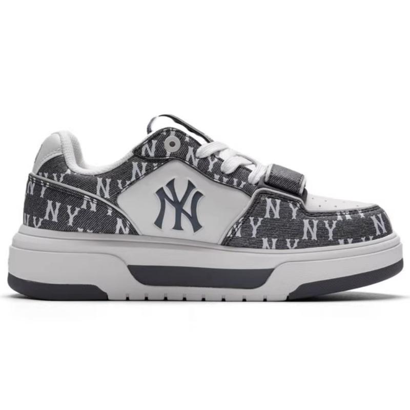 MLB New York Yankees Height Increasing Breathable Slip Resistant Low top Casual Shoes Unisex Charcoal Gray Sneakers 3ASXM026N-50CGS