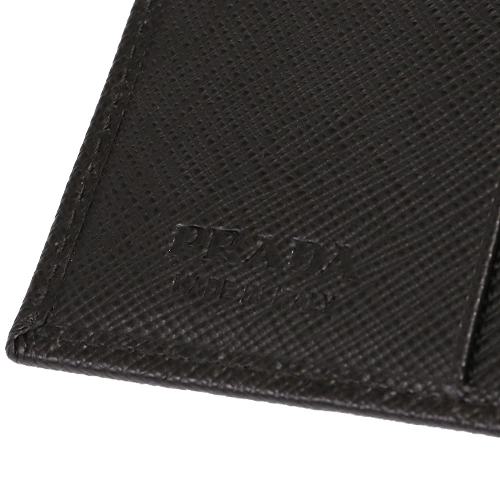 Portofel bifold din piele embosată 2MO004 QHH F0002 SAFFIANO TRIANG Negru [Prada] [Prada] Bărbați [Articol]