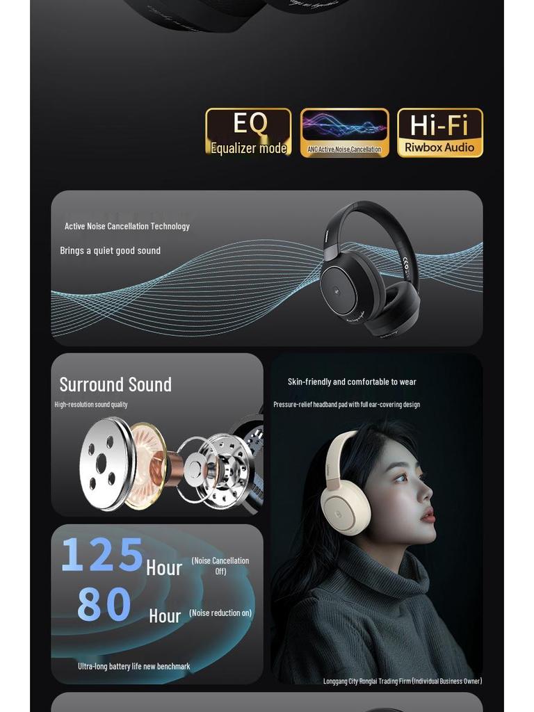 2025 Wireless Bluetooth Over-Ear Headphones with Active Noise Cancellation, Gaming Mics, and Wired Option.